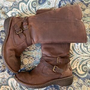 UGG Brown Leather Thigh High Boots